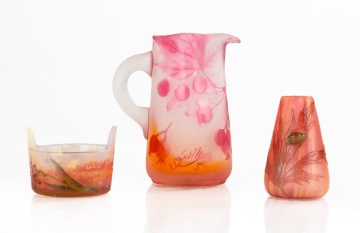 Daum Nancy & Galle Miniature Cameo Glass Cabinet  Pieces