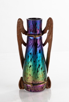 Viennese Art Nouveau Mounted Bohemian Glass Vase