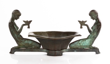 Emory P. Seidel (1881-1954) Art Deco Bronze  Figural Centerpiece