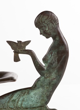Emory P. Seidel (1881-1954) Art Deco Bronze  Figural Centerpiece