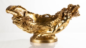 Monumental Art Nouveau Gilt Bronze Centerpiece