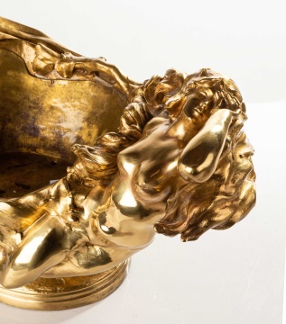 Monumental Art Nouveau Gilt Bronze Centerpiece