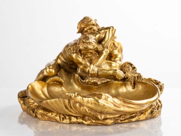 Gustave Michel (French, 1851-1924) Vide-de-poche "The Wrestlers"