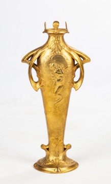 Jules Jouant (French, 1863-1921) Art Nouveau Bronze Vase