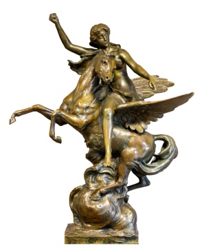 Henri Louis LeVasseur (French, 1853-1934) Athena and Pegasus
