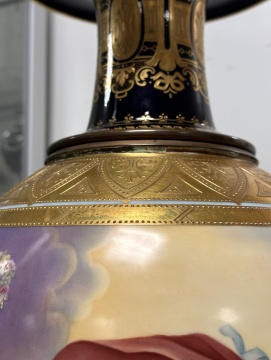 Pair of Monumental Royal Vienna Porcelain Urns "Aurora & Diana"