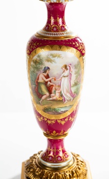 Royal Vienna Hand Painted Porcelain Oil Lamp