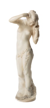 French Female Nude Alabaster Sculpture