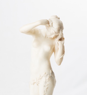 French Female Nude Alabaster Sculpture