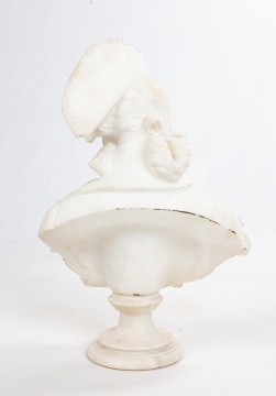 Italian Carrara Marble Bust Of A Woman