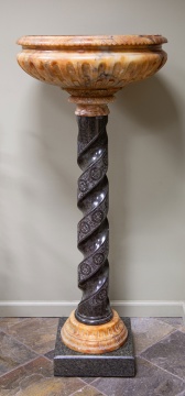 Monumental Carved Marble Basin / Jardinere