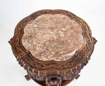 19th Century Chinese Hardwood & Marble Top Stand