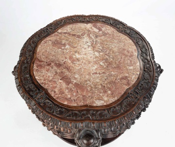 19th Century Chinese Hardwood & Marble Top Stand