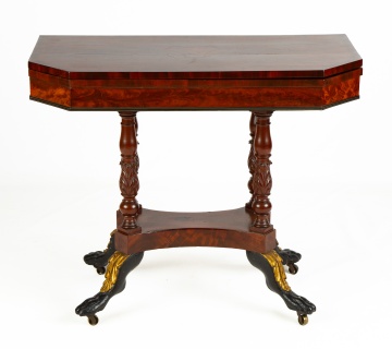 Attributed to Duncan Phyfe, Mahogany Game Table