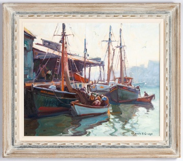 Emile A. Gruppe (American, 1896-1978) Harbor Scene