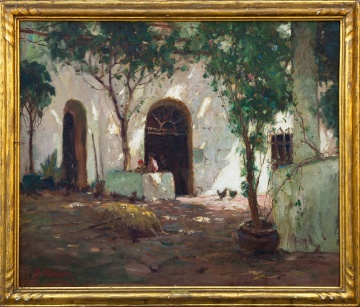 Anthony Thieme (American, 1888-1954) "Italian Courtyard"