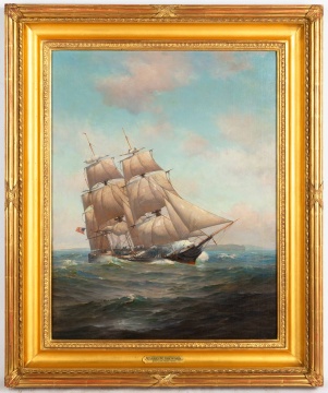 Warren W. Sheppard (American, 1858-1937) Clipper Ship at Sea