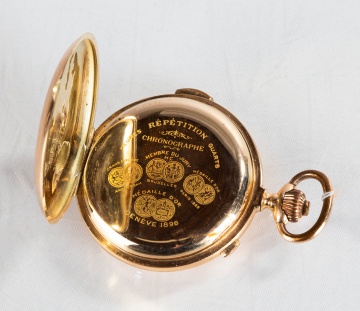 14K Gold Swiss Pocket Watch with Repeater