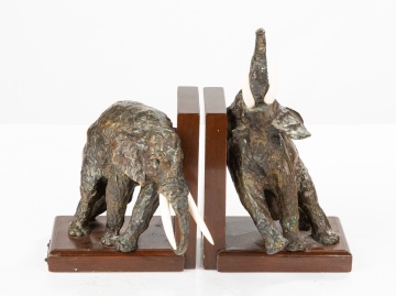 Ary-Jean-Leon Bitter (French, 1883-1973) Pair of Elephant Bookends