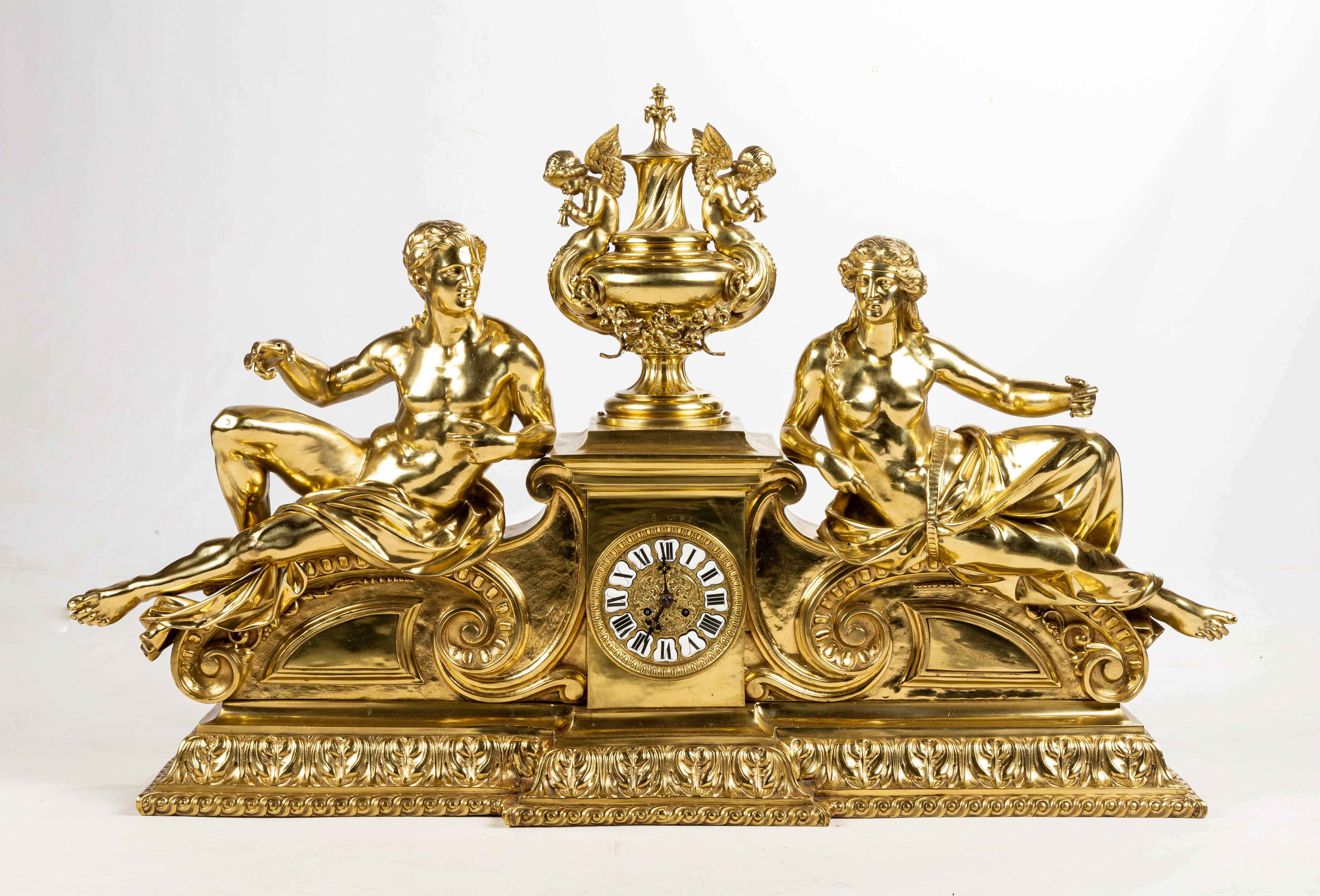 Charles Crozatier (French, 17951855) Monumental Gilt Bronze French