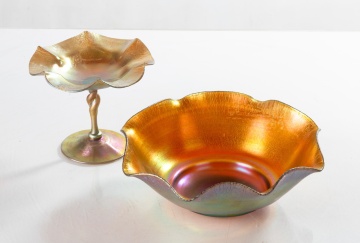 Two Pieces of Steuben Aurene