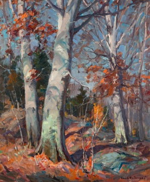 Emile A. Gruppe (American, 1896-1978) "Fall Beech Trees"