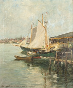 Charles Gruppe (American, 1860-1940) Harbor Scene
