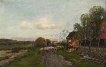 Charles Gruppe (American, 1860-1940) "Going to Pasture"
