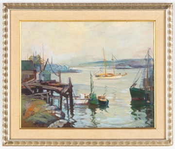 Clifford Ulp (American, 1885-1957) "Inner Harbor, Gloucester, Massachusetts"
