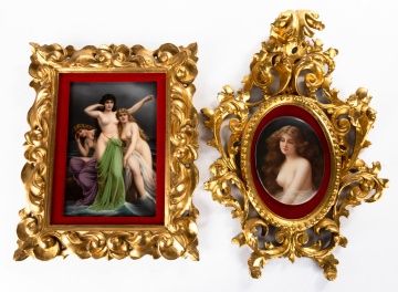 Two German Porcelain Hand-Painted Plaques