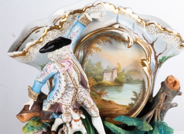 Pair of Porcelain and Bisque Vases