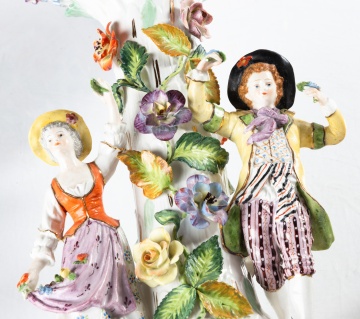 Pair of Dresden Porcelain Compotes
