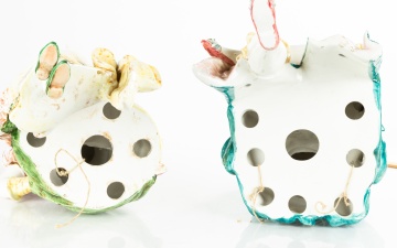 Capodimonte Italian Majolica Seated Court Figures