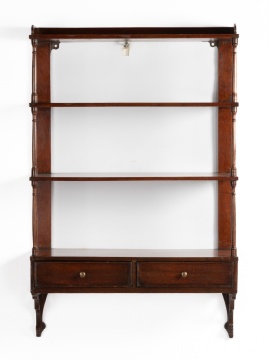 Pair of Regency Hanging Shelves with Drawers