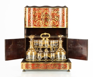 Boulle Tantalus of Complete Glassware