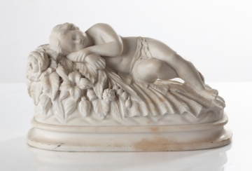 Sleeping Putto Marble Sculpture
