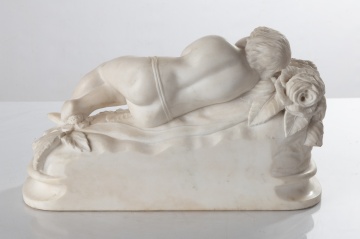 Sleeping Putto Marble Sculpture