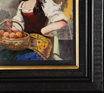 Bruno Lastrucci (Florence, 1943-2021) Pietra Dura Portrait of a Woman