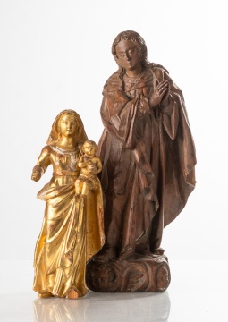 Two Carved and Giltwood Icons