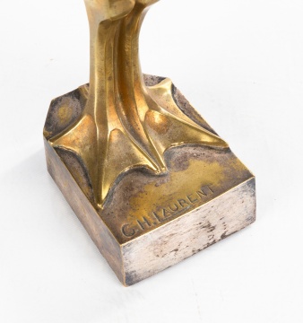 G. H. Laurent (French, 1880-1940, active circa 1920) Two-Toned Art Deco Stylized Heron