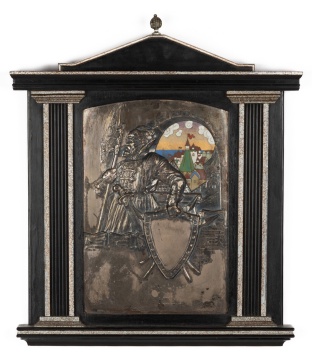 Russian Sagittarius Soldier Silver & Enamel Plaque