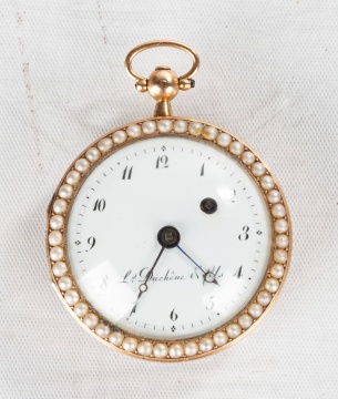 Louis Duchene 18K Rose Gold, Enamel and Pearl Pendant Watch