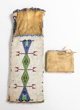 Native American Beaded Pipe Bag and Pouch