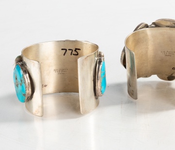 (3) Sterling Silver & Turquoise Bracelets/Cuffs