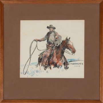 Nick Eggenhoffer (German/American, 1897-1985) Cowboy with Lasso