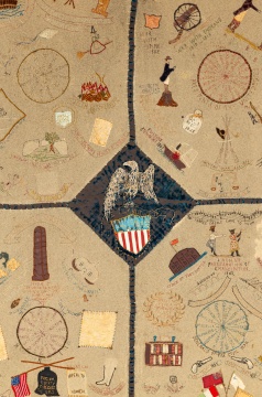  1876 Philadelphia Centennial Embroidered Americana Quilt