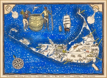 Nantucket Hand Colored Printed Map