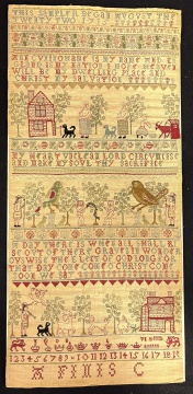 1715 Sampler with Adam and Eve
