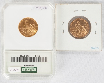 (2) U.S. $5 Indian Head