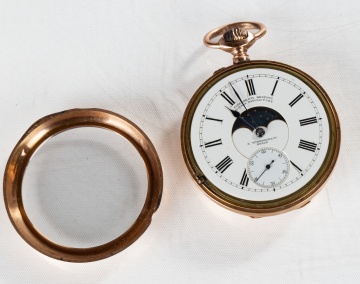 18K Gold Astronomical Calendrier Brevete Pocket Watch